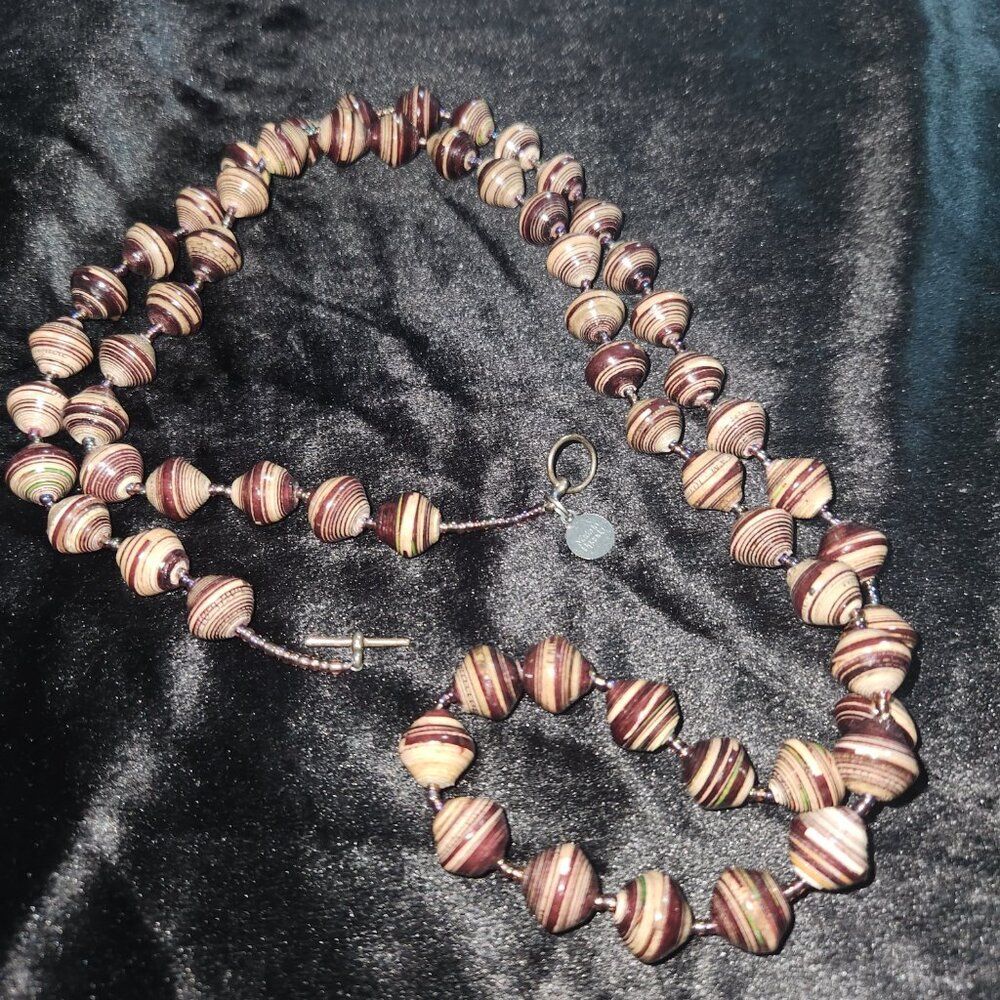 Marbled bead necklace from Uganda - Picture 4 of 5